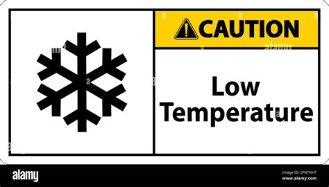 Precaución Símbolo de temperatura baja y texto de la señal de seguridad