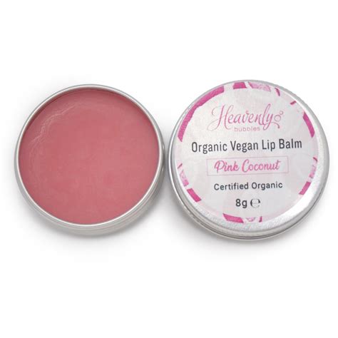 Handmade Vegan Organic Pink Coconut Lip Balm By Heavenly Bubbles