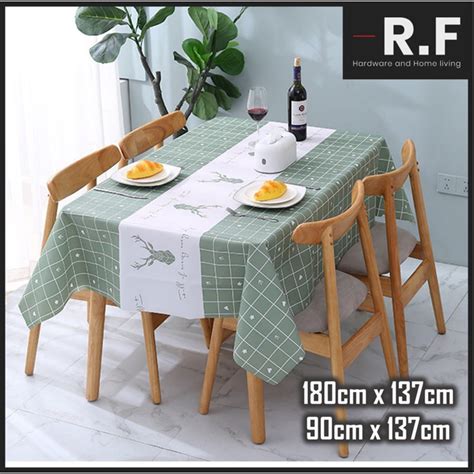 Table Cloth Waterproof Plastic Table Cover Oilproof Tablecloth Alas Meja Room Plaid Dustproof