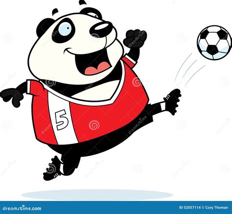 Cartoon Panda Soccer Kick Stock Vector Illustration Of Smiling 52057114