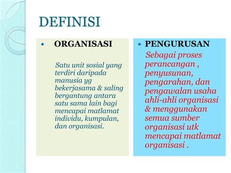 Definisi Dan Kepentingan Pengurusan