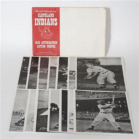 Lot World Champion Cleveland Indians 1949 Autographed Action Photos