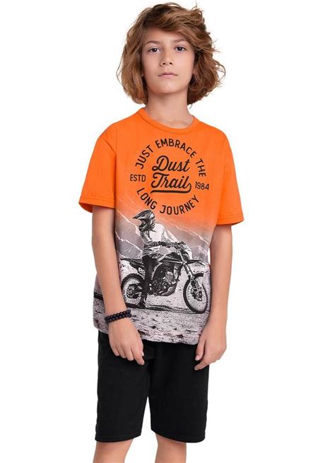 Conjunto Infantil Masculino Laranja Kyly