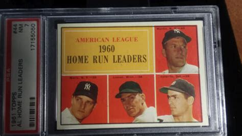 Topps Al Home Run Leaders Mickey Mantle Maris Psa Nm Thin