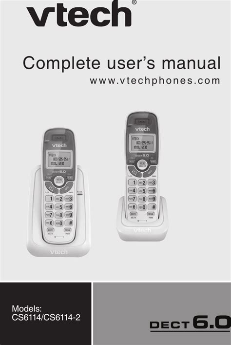 Vtech Dect 6 0 Cs6114 Users Manual