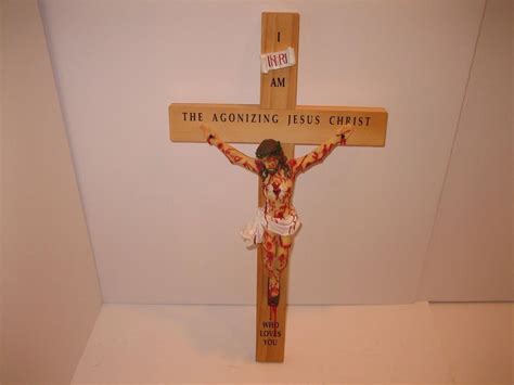 Crucifix With The Agonizing Jesus Christ On Pine Wood Association