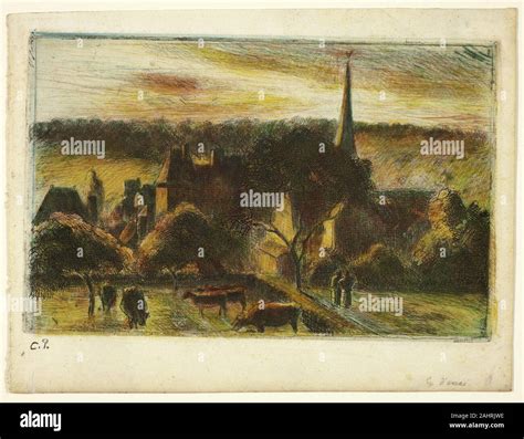 Camille Pissarro Church And Farm At Ragny France Color