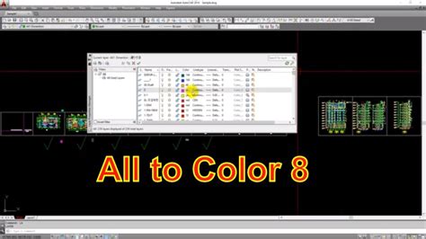 How To Change All Layer Color To Color 8 Less Than 3mn In Autocad Youtube