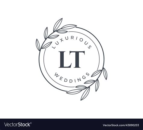 Lt Initials Letter Wedding Monogram Logos Vector Image