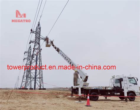 Megatro 35kv Line Steel Power Transmission Tower Single Circuit Pylon