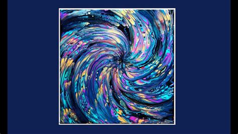 8106 Blue Fireworks Display Swipe Contemporary Art Fluid Acrylics 6 09