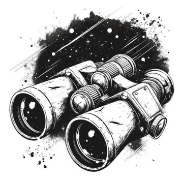 Black White Space Star Binoculars Doodle Space Wars Black White