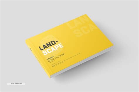 Premium PSD Landscape Softcover Book Mockup