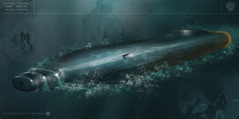 an artist's rendering of a submarine in the water