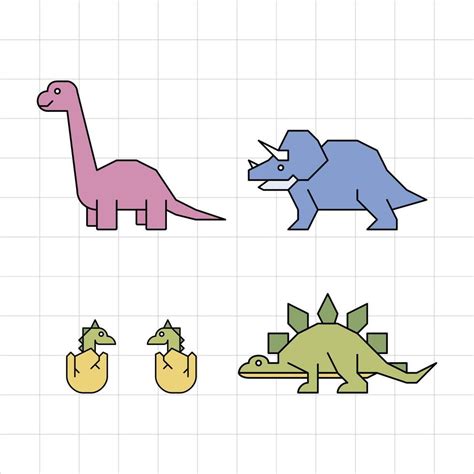 Set Of Abstract Cartoon Dinosaur 51802909 Vector Art At Vecteezy