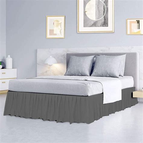 Mygiza Sheets Ruffled Bed Skirt With Split Corners Dark Grey Full Xl