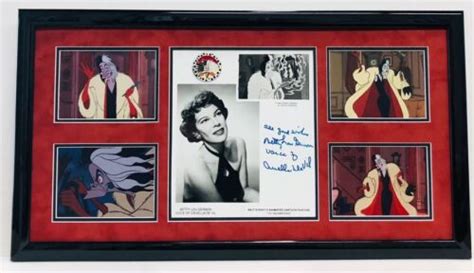 101 Dalmatians Betty Lou Gerson Cruella Devil Signed Autographed Frame