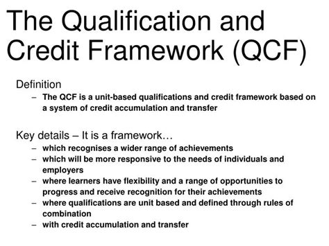 Ppt The Qualification And Credit Framework Qcf Powerpoint