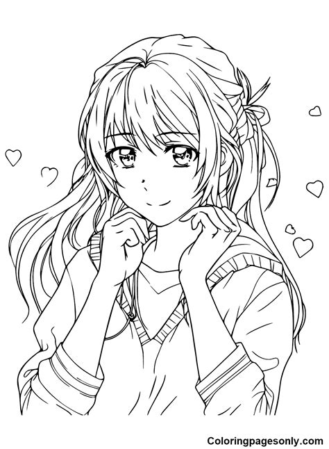 Anime Girls Coloring Pages Anime Girl Coloring Pages Páginas para