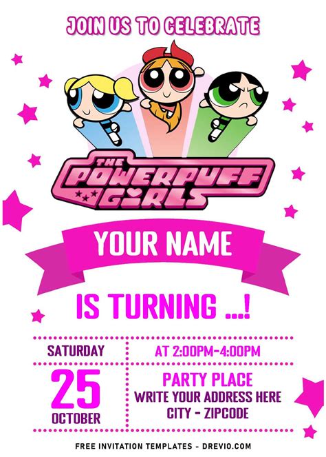 Free Editable Pdf Powerpuff Girls Birthday Invitation Templates Artofit