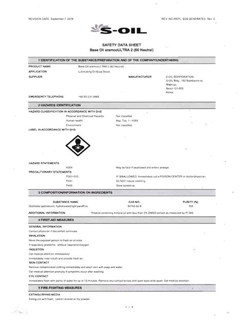 Msds Ultra 2 Pdf