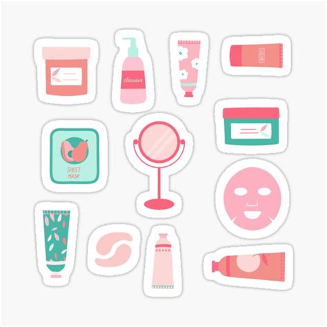 Skincare Products Pattern Sticker By Ayselzdesign In 2021 Makeup