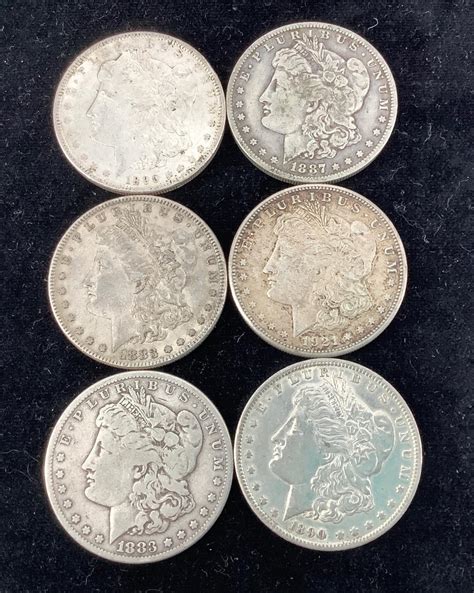 Lot 6 Morgan Silver Dollar Coins