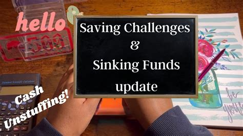 Cash Unstuffing Savings Challenges Sinking Funds Update Counting