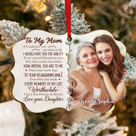 Custom Photo Christmas T For Mom Mama To My Mom Christmas Ornament