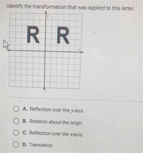 Solved Identify The Transformation That Was Applied To This Letter A