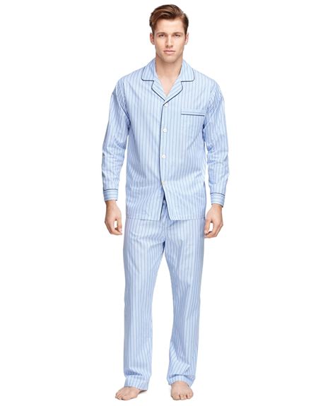 Brooks Brothers Alternating Bengal Stripe Pajamas In Light Blue Blue