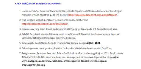 Beasiswa DataPrint 2022 BEM FISIP UPNVJT