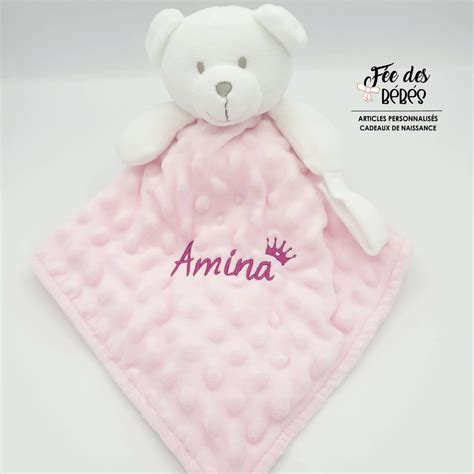 Doudou Ours Personnalis En Minky Ultra Doux F E Des B B S