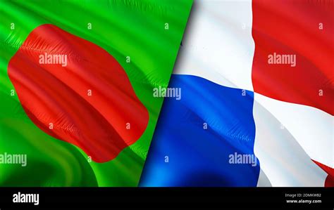 Bangladesh And Panama Flags 3D Waving Flag Design Bangladesh Panama