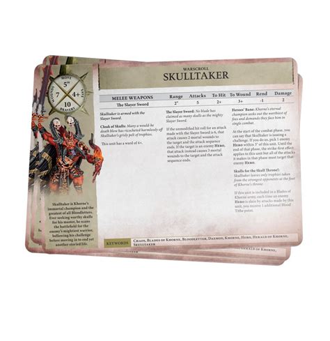 Warscroll Cards Blades Of Khorne Miniset Net Miniatures Collectors