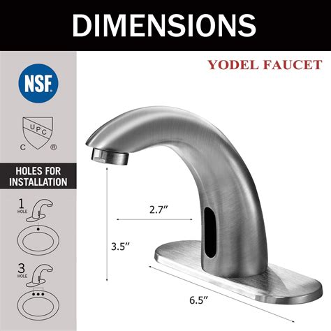 Yodel Faucet Brushed Nickel Touchless Bathroom Sink Faucet With Temperature Control Mixing Valve