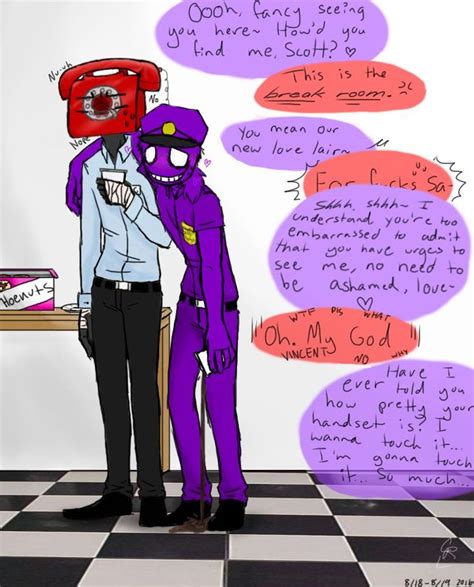 Phone Guy X Purple Guy By Charathecat On Deviantart Purple Guy Fnaf Guys