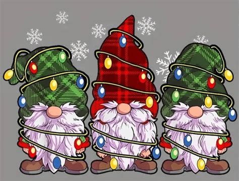 Gnomes Wrapped In Christmas Lights Etsy