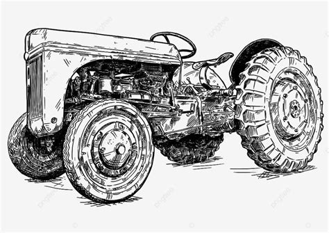 Ink Pen Vector Png Images Old Vintage Tractor Vector Pen And Ink