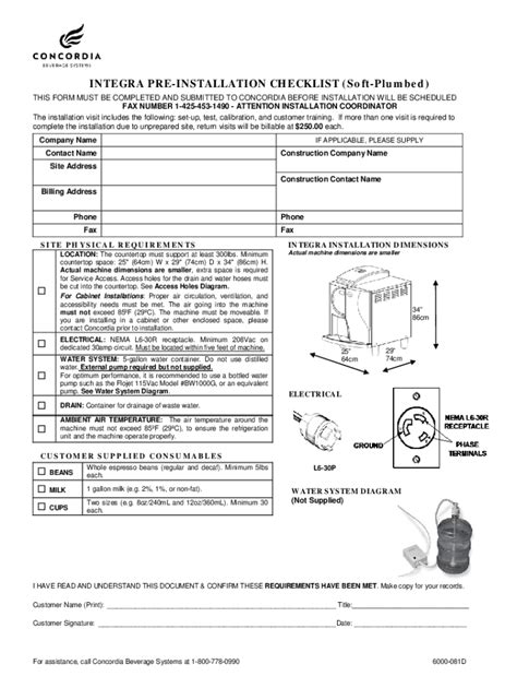 Fillable Online Ibs Pre Installation Checklist Soft Plumbed Fax Email