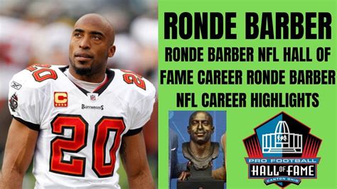 Ronde Barber Nfl Hall Of Fame Career Ronde Barber Nfl Career