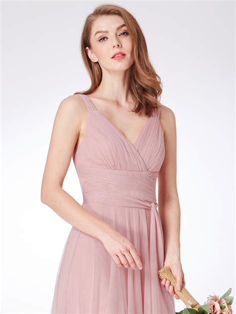 Ever Pretty Us Long Chiffon Bridesmaid Dresses V Neck Elegant Evening