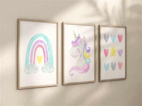 Rainbow Unicorn Pictures Rainbow Unicorn Art Prints or Canvas - Etsy