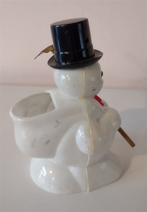 Vintage 1950 S Rosbro Plastic Frosty The Snowman W Rake Etsy