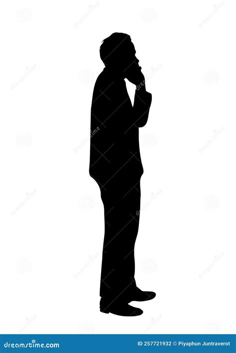 Graphics Silhouette Business Man Hold Smartphone For Connection By