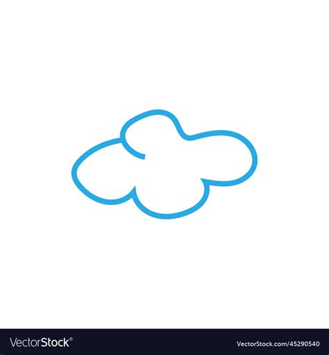 Cloud line hand drawn Royalty Free Vector Image