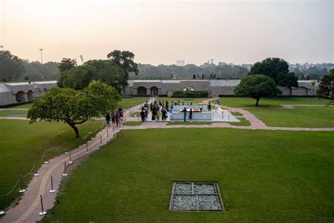 Raj Ghat Mahatma Gandhi Memorial In New Delhi India But First