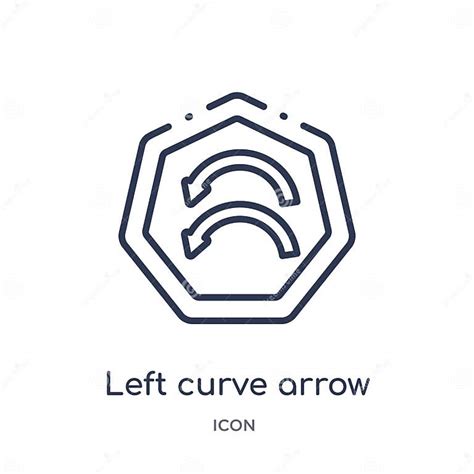 Linear Left Curve Arrow Icon From Arrows Outline Collection Thin Line