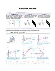 Diffraction DONE Docx Diffraction Of Light Name Siaam Sarker The