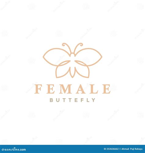 Beautiful Aesthetic Butterfly Logo Design Stock Vector Illustration